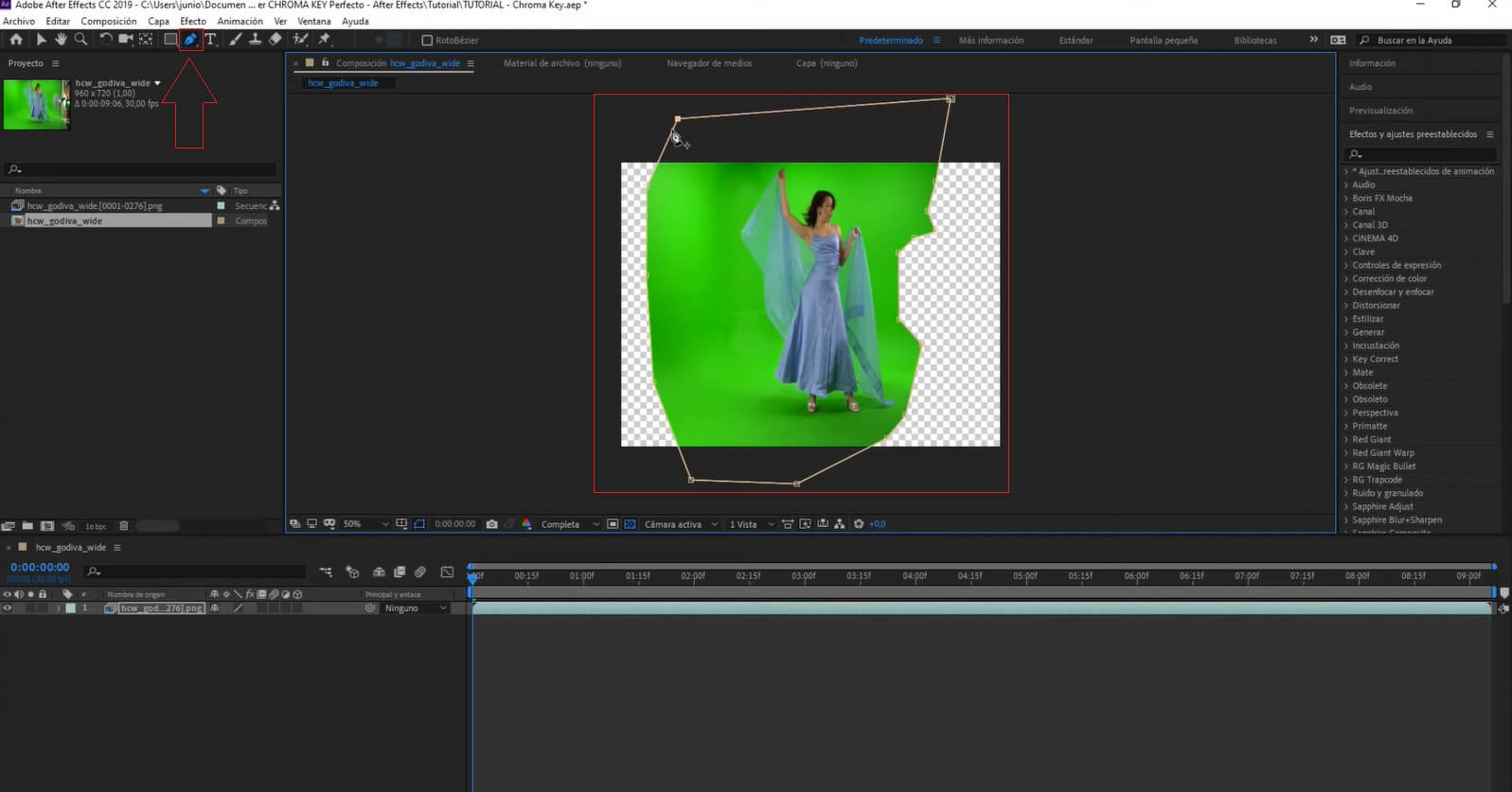 Usar chroma key after effects